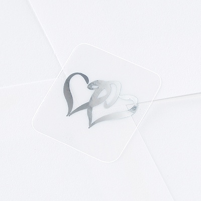 Blank Silver Hearts Wedding Seal