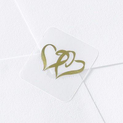 Blank Gold Hearts Wedding Seal