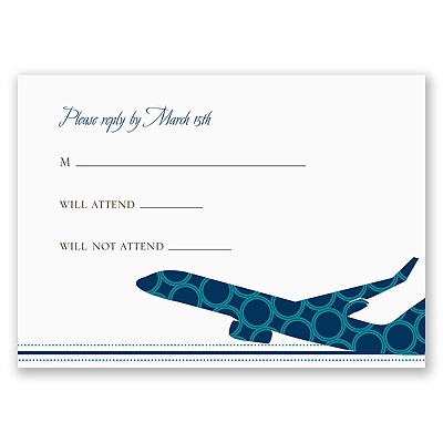 Airplane Boarding Pass to Romance - Respond Card and Envelope