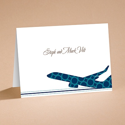 Airplane Boarding Pass to Romance - Note Card and Envelope