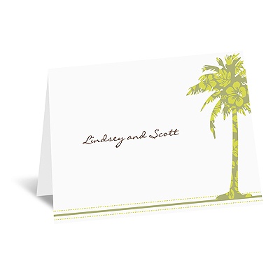 Palm Tree Boarding Pass to Romance - Note Card and Envelope