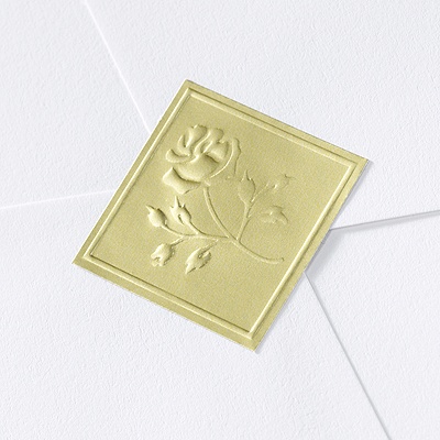 Blank Gold Embossed Rose Wedding Seal