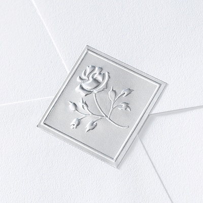 Blank Silver Embossed Rose Wedding Seal