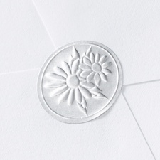 Blank Silver Embossed Daisies Wedding Seal