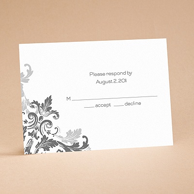 Flourishes - Black - Respond Card and Envelope
