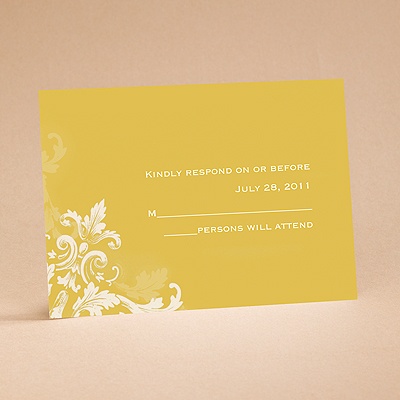 Flourishes - Gold - Respond Card and Envelope