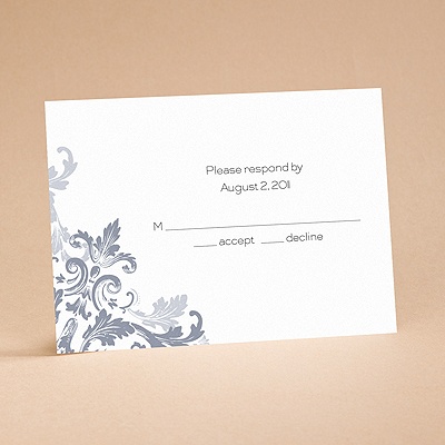 Flourishes - Slate Grey - Respond Card and Envelope