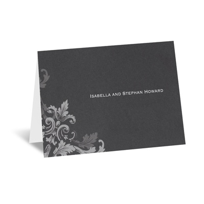 Flourishes - Black - Note Card and Envelope