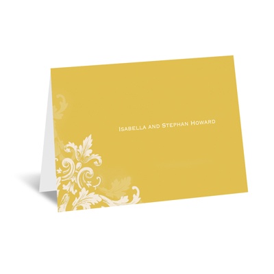 Flourishes - Gold - Note Card and Envelope