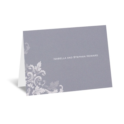 Flourishes - Slate Grey - Note Card and Envelope