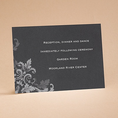 Flourishes - Black - Reception Card
