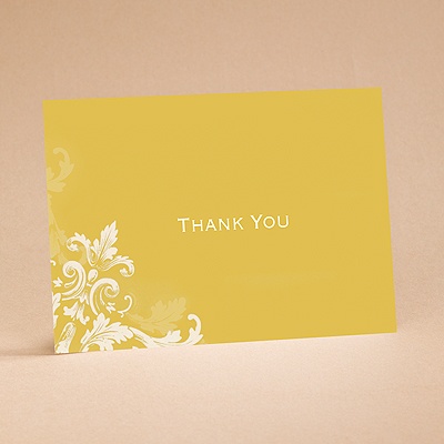 Flourishes - Gold - Thank You Card and Envelope