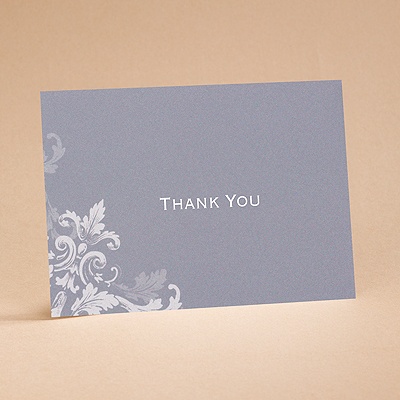 Flourishes - Slate Grey - Thank You Card and Envelope
