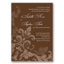 Flourishes - Chocolate Brown - Invitation