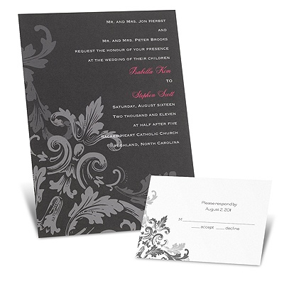 Flourishes - Black -  Invitation