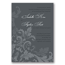 Flourishes - Slate Grey - Invitation