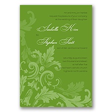 Flourishes - Spring Green - Invitation