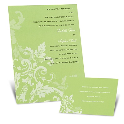 Flourishes - Spring Green - Invitation