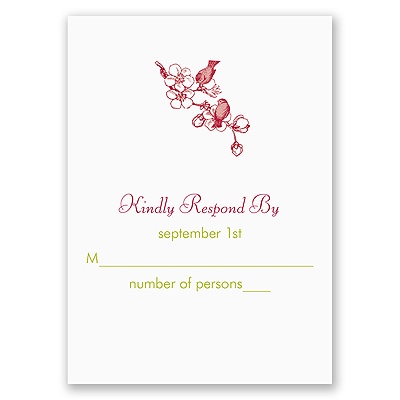 Sweet Cherry Blossoms - Response Card and Envelope