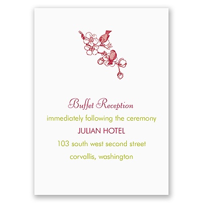 Sweet Cherry Blossoms - Reception Card