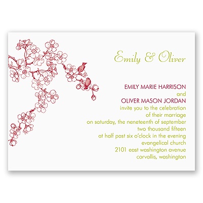 Sweet Cherry Blossoms - Petite Invitation