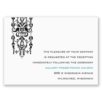 Ornate Monogram - Reception Card
