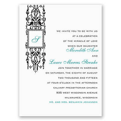 Ornate Monogram - Petite Invitation