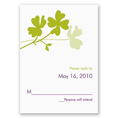 Floral Silhouettes - Response Card and Envelope