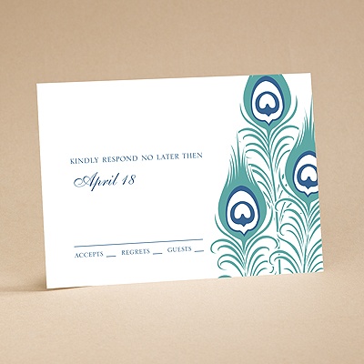 Exotic Peacock - Respond Card and Envelope