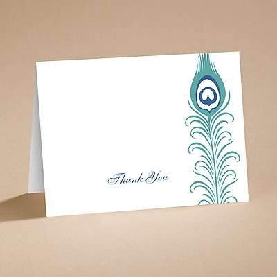 Exotic Peacock - Thank You Card and Envelope