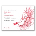 Swirling Bird - Cherry Red - Save the Date Card