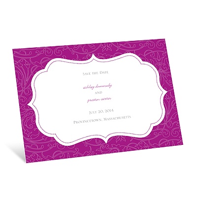 Vintage Frame - Candy Violet - Save the Date Card