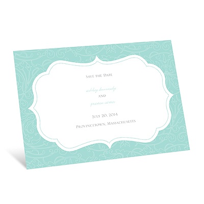 Vintage Frame - Aqua Blue - Save the Date Card