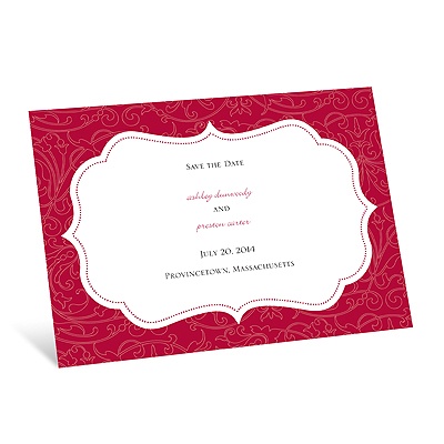 Vintage Frame - Merlot Red - Save the Date Card