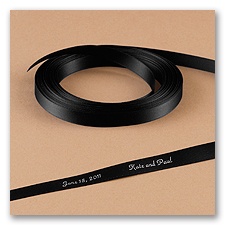 Black Satin Ribbon - Personalized