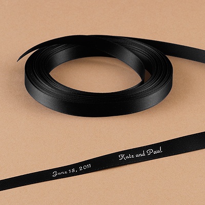 Black Satin Ribbon - Personalized