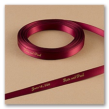 Burgundy Satin Ribbon - Personalized