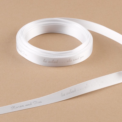 White Satin Ribbon - Personalized