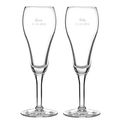 Custom Tulip Shaped Toasting Flutes