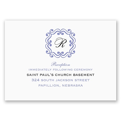 Framed Monogram - Reception Card