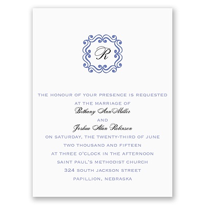 Framed Monogram - Petite Invitation