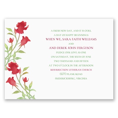 Watercolor Rosebuds - Merlot - Petite Invitation