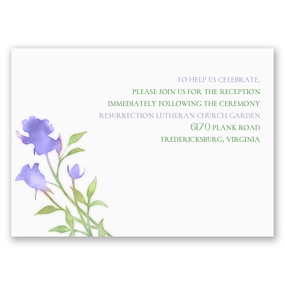 Watercolor Rosebuds - Orchid - Reception Card