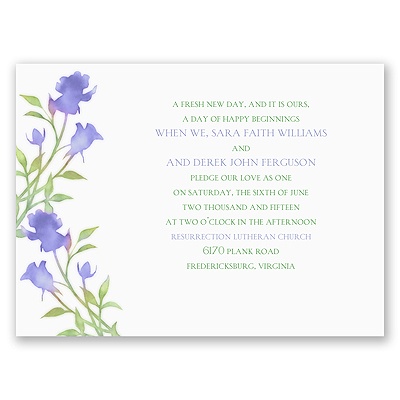 Watercolor Rosebuds - Orchid - Petite Invitation