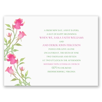 Watercolor Rosebuds - Posie Pink - Petite Invitation