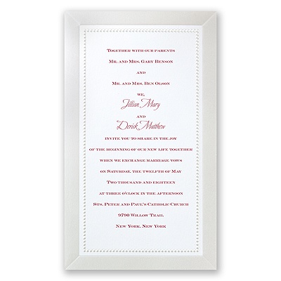All Buttoned Up - White Invitation