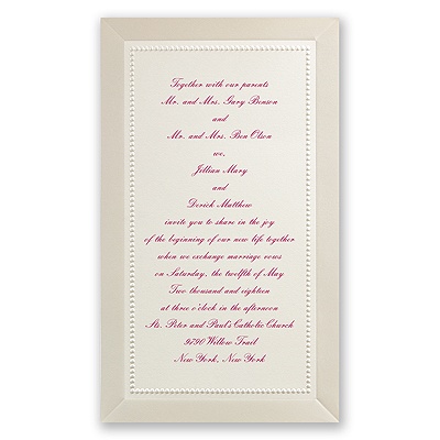 All Buttoned Up - Ecru Invitation