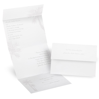 White Palm Tree - Invitation