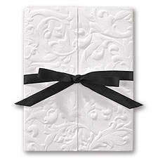 Vintage with Ribbon - White - Invitation