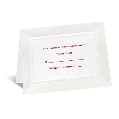 All Buttoned Up - White Respond Card and Envelope
